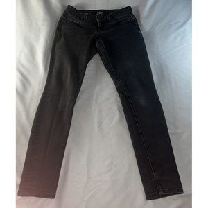 Ann Taylor LOFT Curvy Skinny Jeans Pants Faded Black SZ 4 Classic Stretch